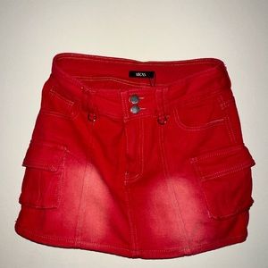 MICAS Red Faded Mini Skirt